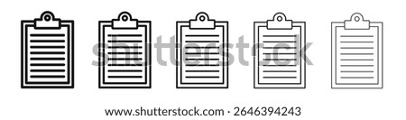 Clipboard icon vector outline set illustration sign