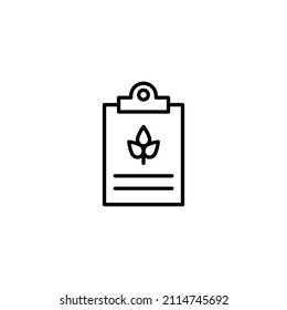 Clipboard icon vector with outline style isolated on white background. Vector illustration report sign symbol icon concept for digital farming, farm, technology, industry, agriculture and all project
