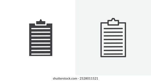 Clipboard icon vector icon set in black and white color.