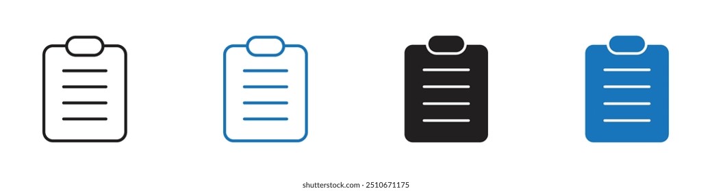 Clipboard icon Vector set outline