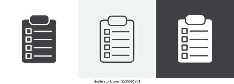 Clipboard icon vector set for ui designs