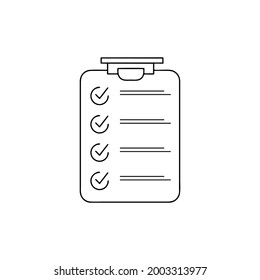 Clipboard icon vector. Task line icon symbol vector illustration