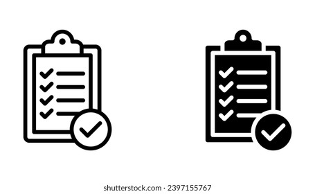 Clipboard icon vector. Task line icon symbol vector illustration on white background