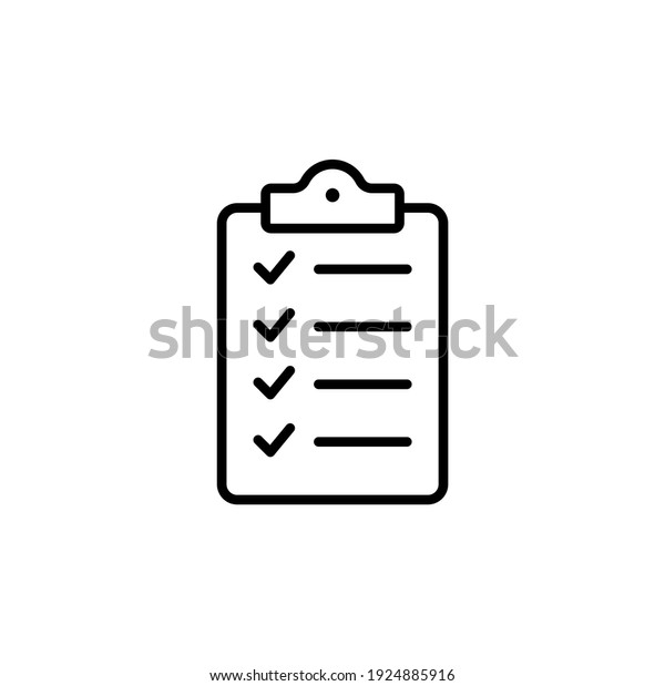 Clipboard Icon Vector Task Line Icon Symbol Vector Illustration Stock