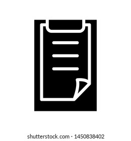 Clipboard icon vector template logo design emblem isolated illustration, document business outline solid background white