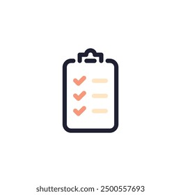 Clipboard icon vector. Todo list icon. Checklist icon.