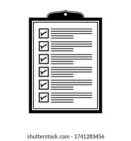 clipboard icon White background . Vector illustration.