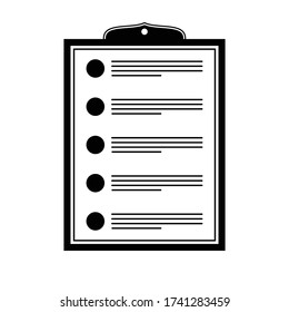 icono del portapapeles Fondo blanco. Ilustración vectorial.