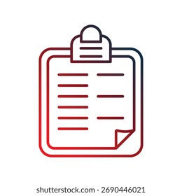 Ícone da área de transferência com ilustração de estoque de vetor de fundo branco