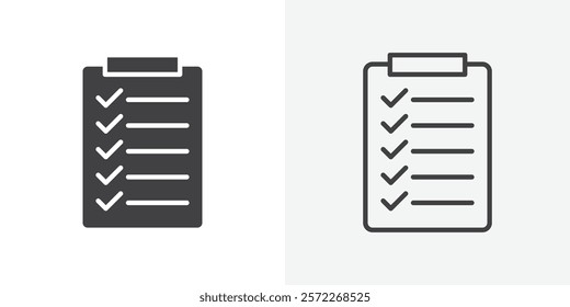 Clipboard icons. flat and line style set