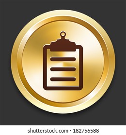 Clipboard Icons on Gold Button Collection