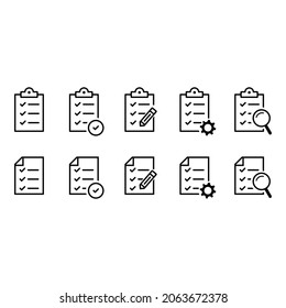 Clipboard Icons and Paper Icons, Document Icons, Vector EPS10