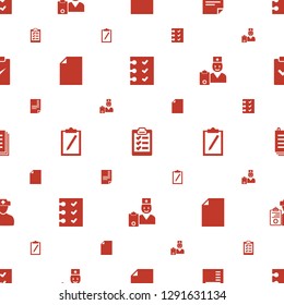 clipboard icons pattern seamless white background. Included editable filled checklist, resume, paper, doctor prescription, clipboard with tick icons. clipboard icons for web and mobile.