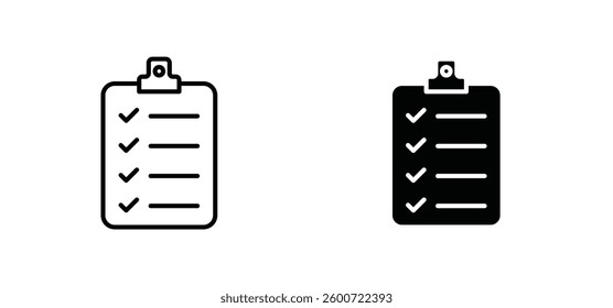 Clipboard icons set for apps and web ui designs. simple isolated graphics.