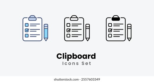 Clipboard Icons symbol vector elements for infographic web stock illustration.