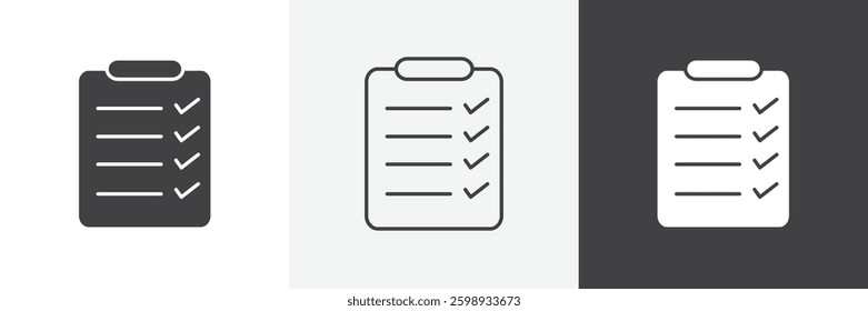 Clipboard icons in Thin line black color. flat simple vector symbols illustration.