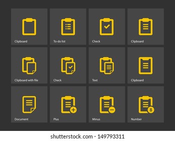 Clipboard icons. Vector illustration.