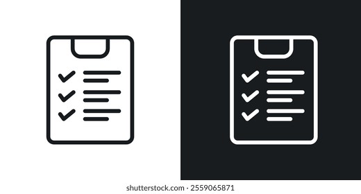 Clipboard icons. vector set in black colors