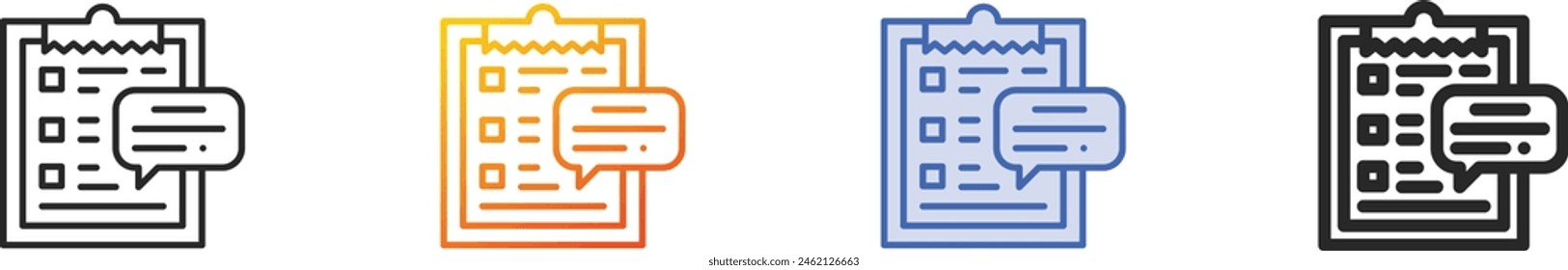 clipboard icon.Thin Linear, Gradient, Blue Stroke and bold Style Design Isolated On White Background