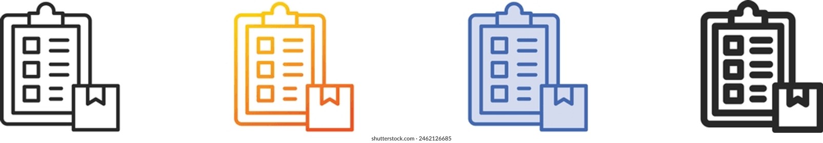 clipboard icon.Thin Linear, Gradient, Blue Stroke and bold Style Design Isolated On White Background