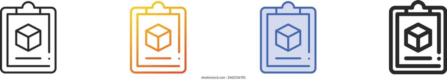 clipboard icon.Thin Linear, Gradient, Blue Stroke and bold Style Design Isolated On White Background