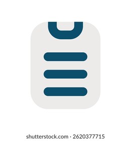 Clipboard Illustration for Document Review and Organization. Modern office supply vector for checklist and notes. Flat Icon