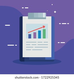 clipboard with infographic document icon vector illustration design
