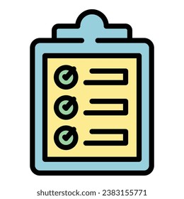 Clipboard inventory icon outline vector. Digital control. Product system color flat