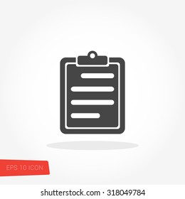 Clipboard Isolated Flat Web Mobile Icon / Vector / Sign / Symbol / Button / Element / Silhouette