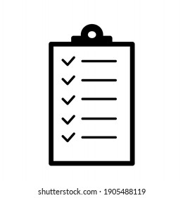 Clipboard isolated icon. Technical support check list icon. Management flat icon concept. Software development.