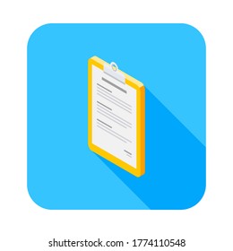 Clipboard Isometric left view icon vector isometric. Flat style vector illustration.