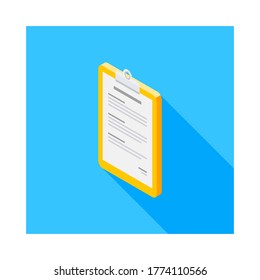 Clipboard Isometric left view icon vector isometric. Flat style vector illustration.