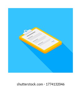 Clipboard Isometric right view icon vector isometric. Flat style vector illustration.