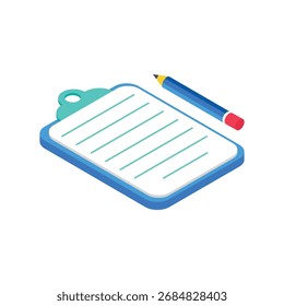 Ilustração de estilo de vetor isométrico da área de transferência 