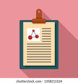 Clipboard learning physics icon. Flat illustration of clipboard learning physics vector icon for web design