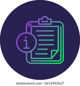 Clipboard Line Circle Gradient Style