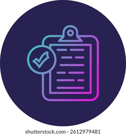 Clipboard Line Circle Gradient Style