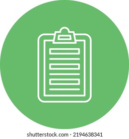 Clipboard line circle icon vector image. Can also be used for web apps, mobile apps and print media.