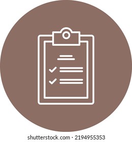 Clipboard line circle icon vector image. Can also be used for web apps, mobile apps and print media.