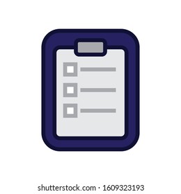 Clipboard Line Color Vector Icon Design, School and Education