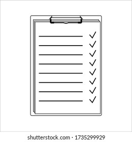 clipboard line document office note paper vector