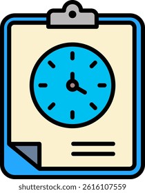 Clipboard Line Filled Vector Icon Design