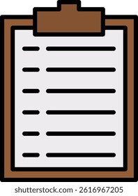 Clipboard Line Filled Vector Icon Design