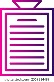 Clipboard Line Gradient Vector Icon Design