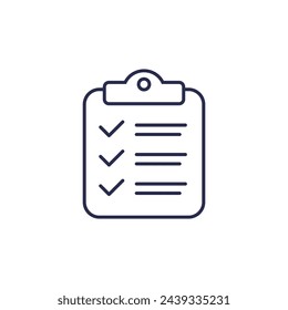 clipboard line icon with a checklist