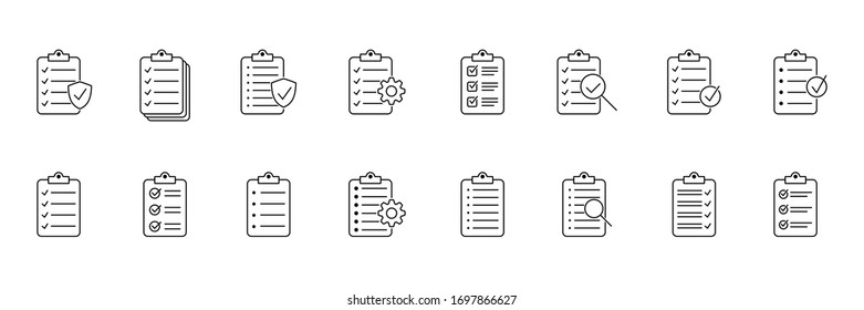 Clipboard line icon. Checklist sign symbol for web site and app design.