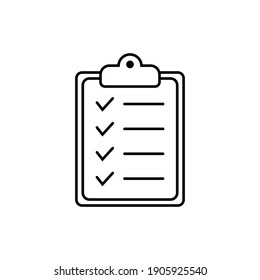 Clipboard Line Icon. Checklist Sign Symbol For Web Site And App Design.