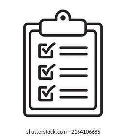 Clipboard line icon. Checklist sign symbol for web site and app design.