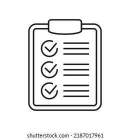 Clipboard line icon. Checklist sign symbol for web site and app design.