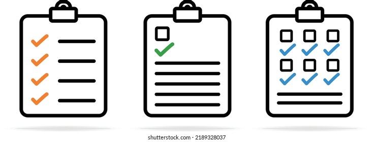Clipboard line icon. Checklist sign symbol for web site and app design.Clipboard related vector icon set. Well-crafted sign in thin line style with editable stroke. Vector symbols isolated on a white 